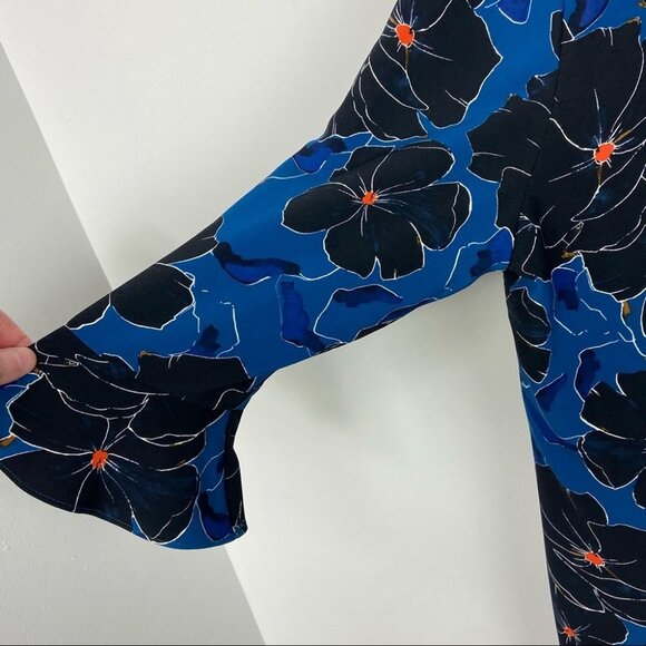 Nordstrom Cooper & Ella Matilda Mini Dress Blue Floral Size Large Ruffle Boho L - Picture 9 of 10